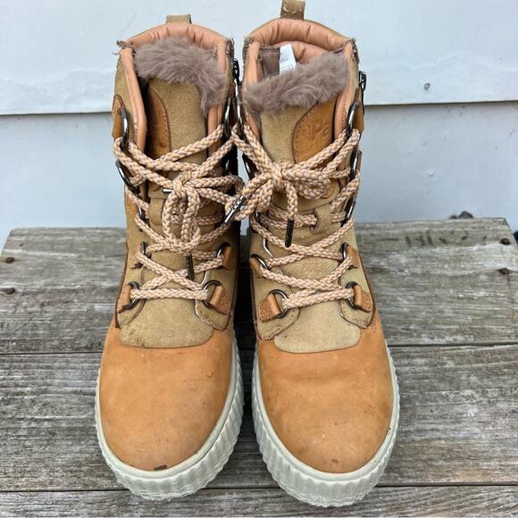 Pajar Cade Canada Shearling Insulated Tan Leather Ankle Winter Boot 7-7.5 EU38 - Picture 3 of 10